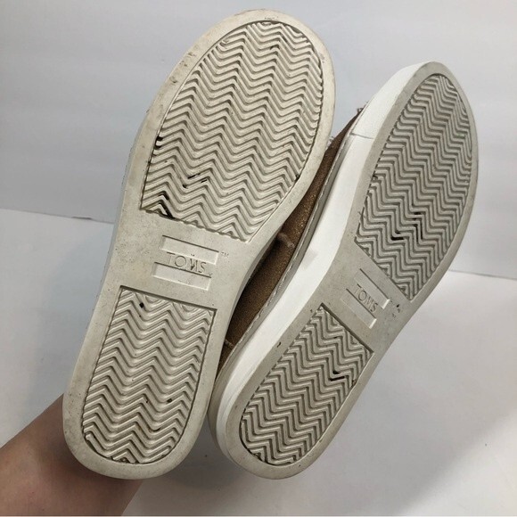 Toms Rose Gold Metallic Leather Lenox Sneakers Shoes Size 5.5 - Picture 8 of 10